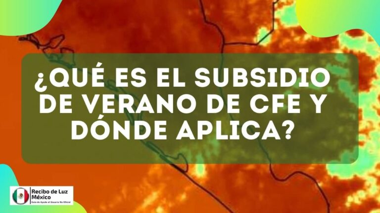 tarifa de verano luz cfe mexico